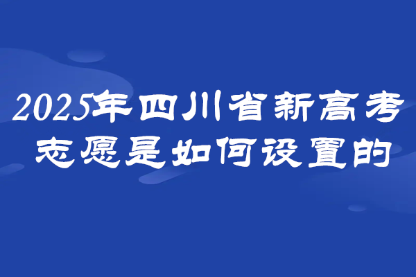2025年四川省新高考志愿是如何设置的